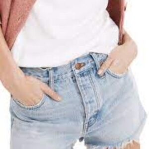 Madewell Relaxed Denim Shorts Cutoff Buttons Fly High Rise Women’s size 26 NWT